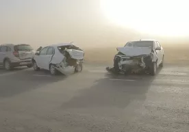 Qum bo‘roni sabab Navoiyda YTH sodir bo‘ldi фото