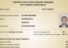 Toshkentlik o‘quvchi qiz tibbiyot yo‘nalishida 189 ball oldi фото