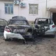 Қашқадарёда ёнма-ён турган Nexia ва Matiz машиналари ёниб кетди (фото)