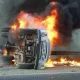 “ЗИЛ-130” ва “Исузу” тўқнашуви натижасида шахси номаълум эркак ёниб кетди
