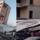 Жиззахда кўп қаватли уйнинг бир қисми қулаб тушди (видео)