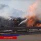 «Qamchiq»da yuk mashinasi YTHga uchradi va yonib ketdi
