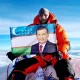 Everest cho‘qqisidagi O‘zbekiston bayrog‘i va Shavkat Mirziyoyev surati