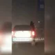 Sherigini oynadan chiqarib sayr qildirgan haydovchining avtomashinasi olib koʻyildi(video)