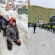Rossiyada muhojirlar reyd vaqtida o‘tirgan holda yurishga majburlandi (video)