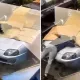 Toyota Supra’sini tanasi bilan do‘ldan himoya qilayotgan haydovchi (video)