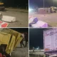 Ҳайдовчининг ухлаб қолиши оқибатида юк машина тўсиққа урилди