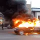 Тошкентда Ауди автомобили ёниб кетди (видео)