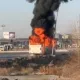 Бухоро вилоятида автобус ёниб кетди (фото)