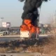Бухоро вилоятида автобус ёниб кетди (фото)