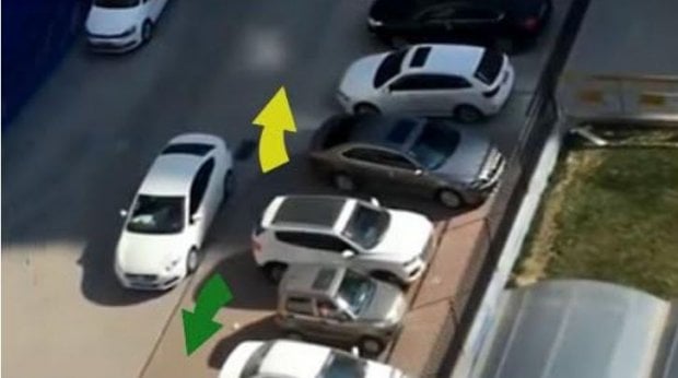 Haydovchi ustamonlik bilan tiqilinchdan chiqib ketdi (video)