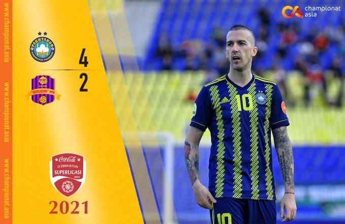 Суперлига. "Пахтакор" жанговар кечган ўйинда "Қизилқум"ни таслим этди